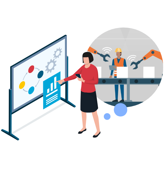 2人で仕事をしているイラスト